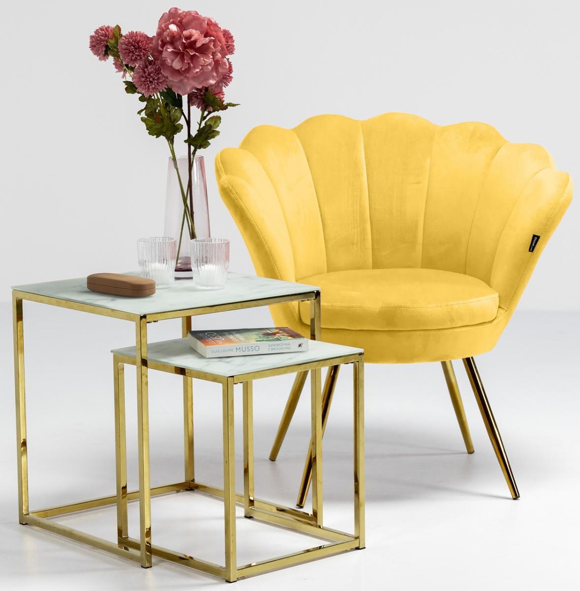 Fotel muszelka żółty