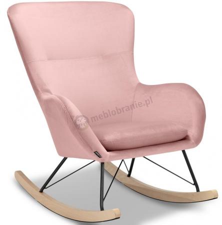 Różowy fotel bujany na płozach Swing