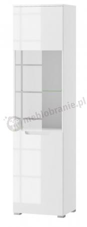 Biała witryna jedno drzwiowa 50x196cm Selene 25 biały połysk
