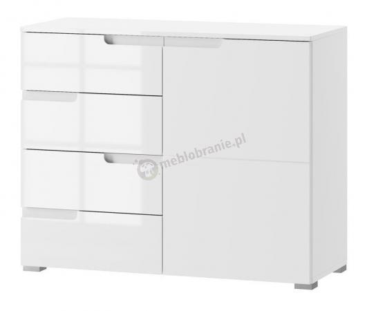 Komoda Selene 05 z 4 szufladami i szafką 100cm biały połysk
