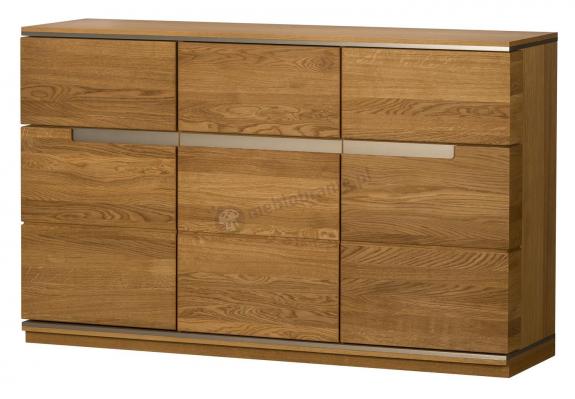 Trzydrzwiowa komoda z szufladami 147 cm Torino 46 dąb złocisty