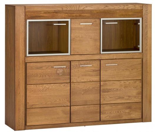 Komoda przeszklona z barkiem Velvet 48 dąb rustical