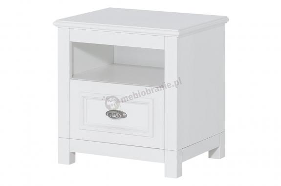 Szafka nocna biała Madison 12 srebrny uchwyt