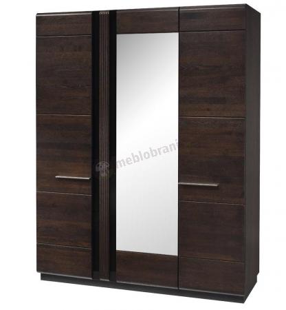 Trzydrzwiowa elegancka szafa 165x60x210 cm Porti 73 dąb czekoladowy