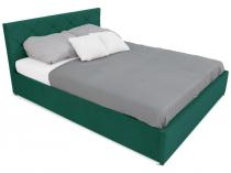 Duże ciemnozielone łóżko tapicerowane 180x200 Carlos III