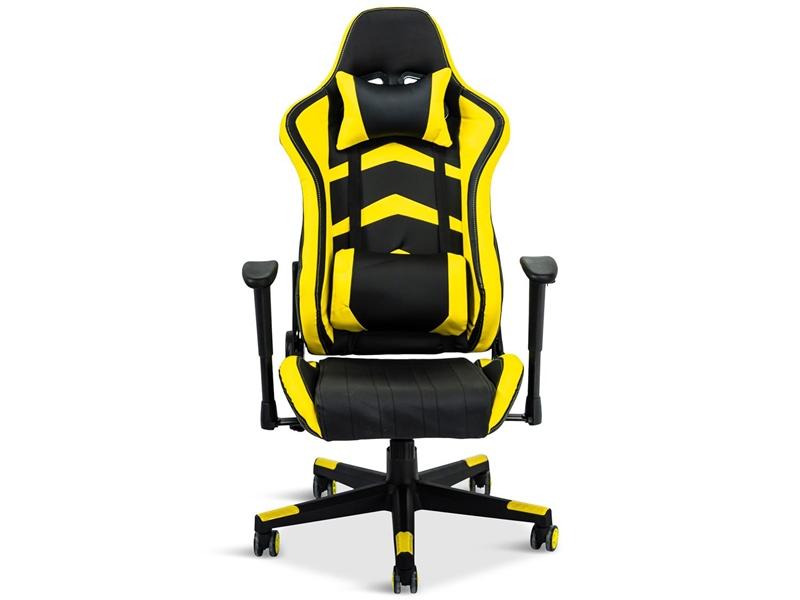 Czarno-żółty fotel gamingowy