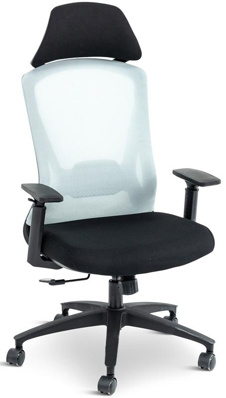 Szare krzesło obrotowe z regulacją pochylenia