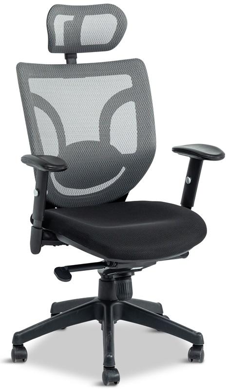 Fotel biurowy z regulacją podłokietników i zagłówka