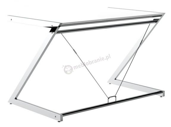 Biurko nowoczesne białe komputerowe 122x76 cm Z-Line chrom MDF