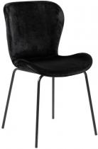 Czarne welurowe krzesło Batilda Actona na metalowych nóżkach