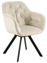 Piaskowe jasne krzesło beżowe Actona Lola z pikowanym oparciem