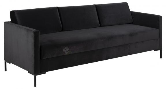 Sofa Leknes elegnacka czarna kanapa welurowa