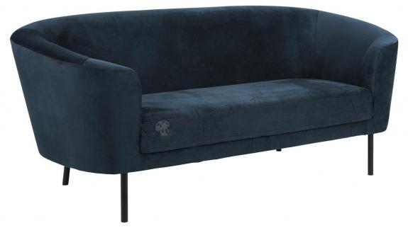 Actona Biloxi trzyosobowa sofa glamour granatowa elegancka