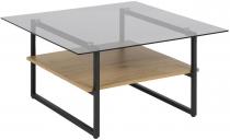 Actona Okaya stolik kawowy 80x80 przydymiony naturalna półka