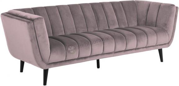 Actona sofa do salonu welurowa trzyosobowa 220 cm brudny róż