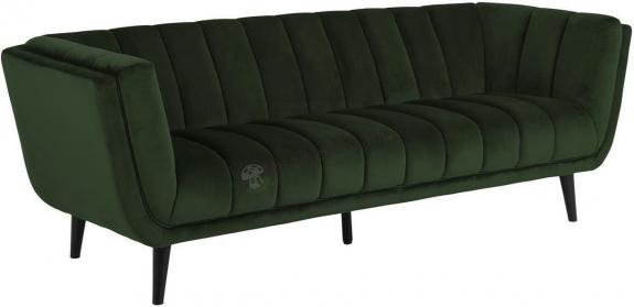 Actona Tampa sofa trzyosobowa w stylu glamour na czarnych nóżkach