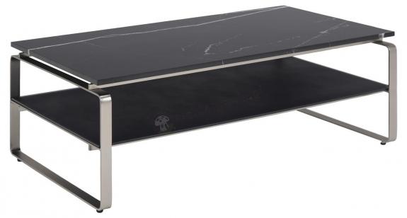 Actona stolik kawowy Treeni 130x72 cm czarny blat marmur