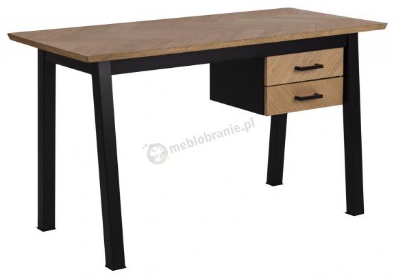 Biurko Brighton drewniane z szufladami czarne nogi 130x60x75