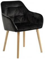 Czarne pikowane krzesło Brooke Actona w stylu glamour