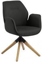 Krzesło obrotowe Aura Actona ciemnoszare drewniane nogi