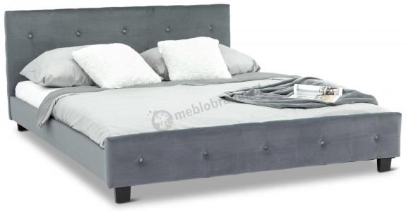 Ciemnoszare łóżko dwuosobowe pikowany zagłówek 160x200
