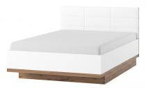 Łóżko 160x200 z tapicerowanym wezgłowiem Livorno 66 białe