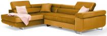 Żółty narożnik z funkcją spania do salonu Anton 275x202 lewy