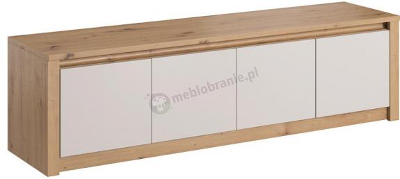 Niska szafka RTV Malta K4D biała dąb artisan