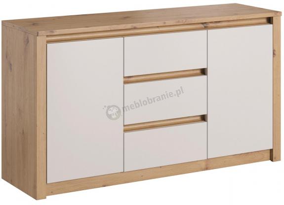 Biała komoda Malta K2DP dąb artisan