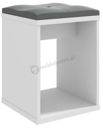 Biały taboret z siedziskiem do toaletki