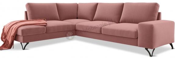 Brudny róż narożnik do salonu welurowy Flavio lewy 283x214 cm Matt Velvet 63