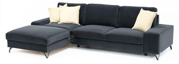 Szary narożnik nowoczesny lewostronny Flavio II 293x179 cm Matt Velvet