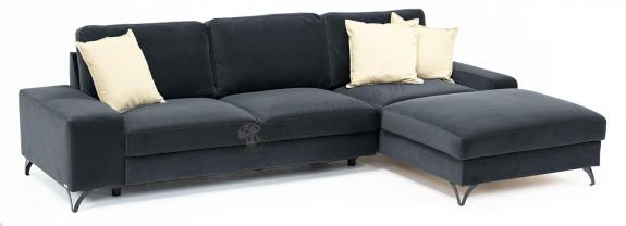Szary narożnik nowoczesny prawostronny Flavio II 293x179 cm Matt Velvet 97