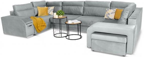 Jasnoszara sofa w kształcie litery u Alvares prawostronny 370x205 Monolith 84