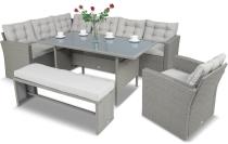 Duży zestaw narożny na taras z technorattanu