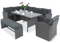 Ciemnoszary narożnik tarasowy z technorattanu Topiano Plus Antracite