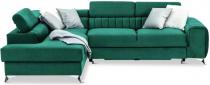 Butelkowozielony narożnik elegancki w kształcie litery L Laurence 275x205 cm lewostronny