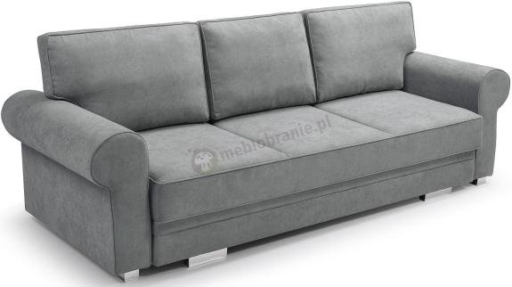 Szara klasyczna sofa do salonu 256cm Bukiet Monolith 84