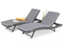 Ciemnoszare leżaki ogrodowe z regulacją Nilamito Anthracite
