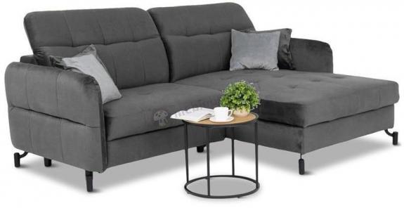 Stylowy mały narożnik z pojemnikiem Lorelle prawy 225x160