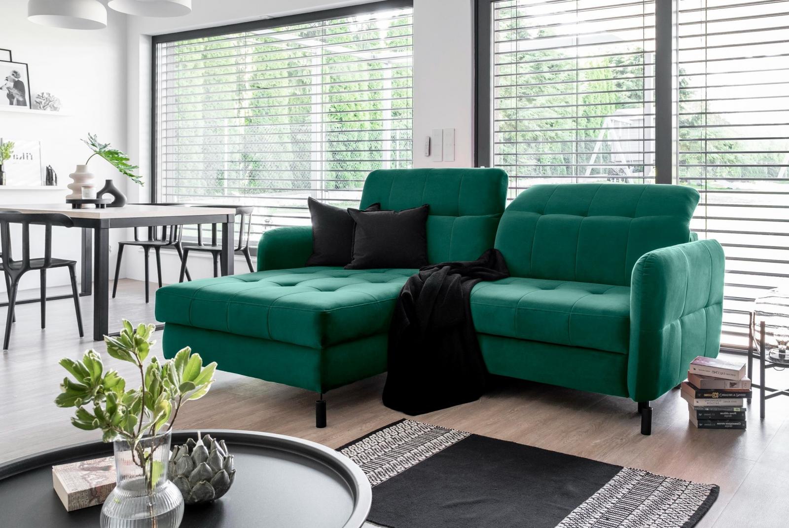 Mała zielona rogówka pikowana z pojemnikiem