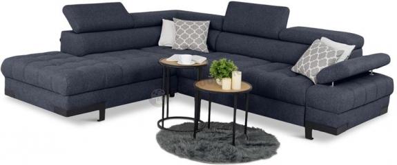 Granatowy narożnik do salonu Selva L 263x223 cm lewostronny