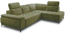 Oliwkowy narożnik z pikowaniem Focus L 278x204 cm Salvador 10 olive prawy