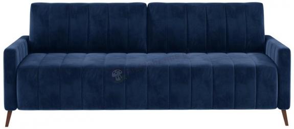 Granatowa sofa z przeszyciami