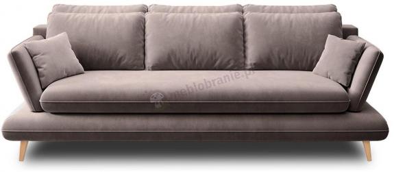 Beżowa sofa rozkładana na drewnianych nóżkach Monte 242x110 cm Solar 16