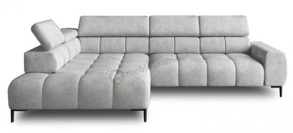 Elegancki narożnik z elektryczną regulacją siedziska Plaza L 300x216cm lewy