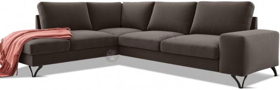 Brązowy narożnik minimalistyczny Flavio 283x214 lewy