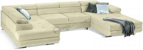 Duży beżowy narożnik w kształcie litery U Rodrigo 345x202 cm