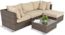 Brązowy komplet mebli tarasowych z technorattanu Nilamito V Double Brown & Beige