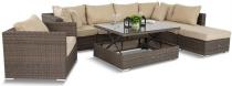 Technorattan meble ogrodowe Nilamito VIII Double Brown & Beige + fotel